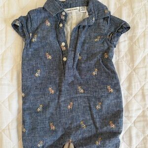 Janie and Jack blue frenchie romper